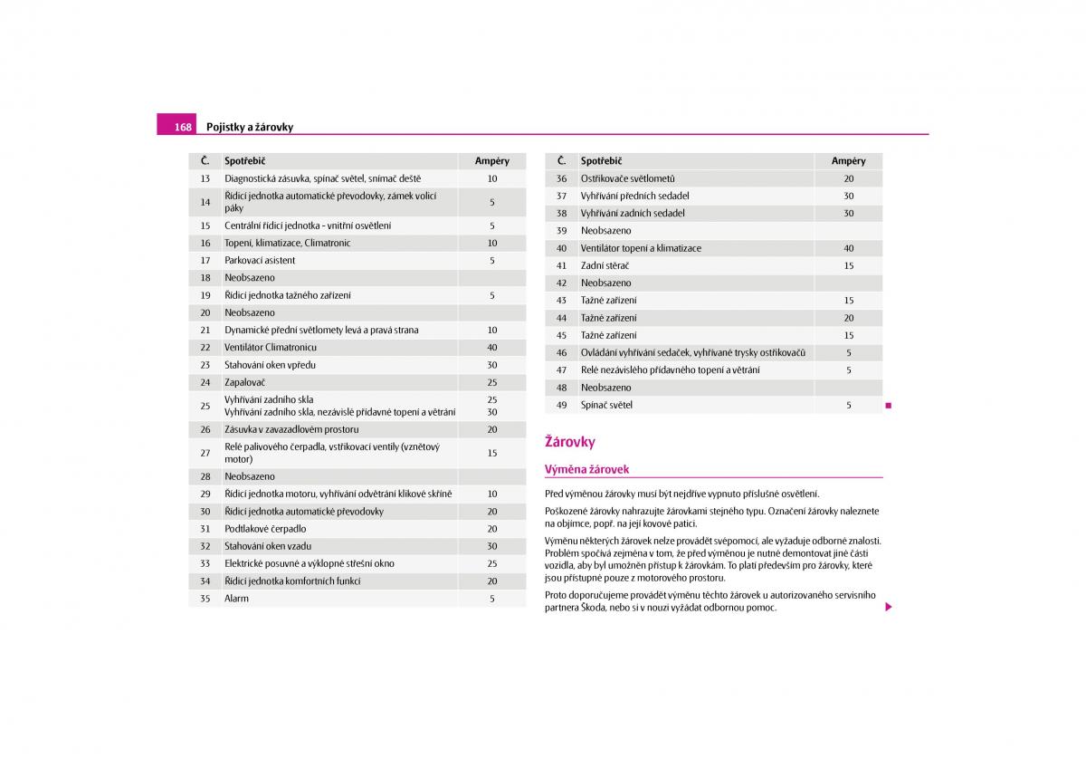 Skoda Octavia II 2 navod k obsludze / page 169