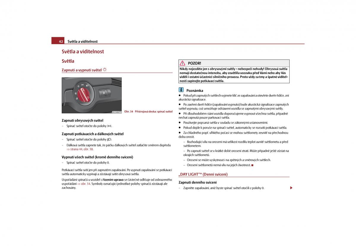 Skoda Octavia II 2 navod k obsludze / page 43