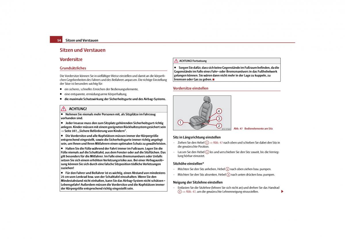 Skoda Octavia II 2 Handbuch / page 55