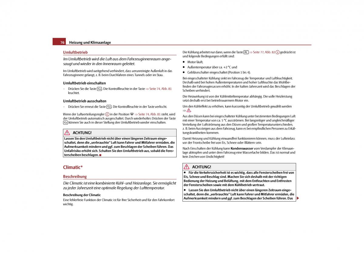Skoda Octavia II 2 Handbuch / page 77