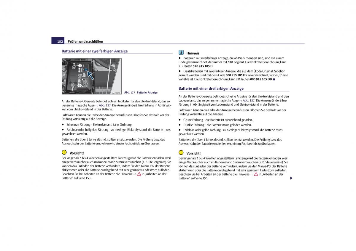 Skoda Octavia II 2 Handbuch / page 153