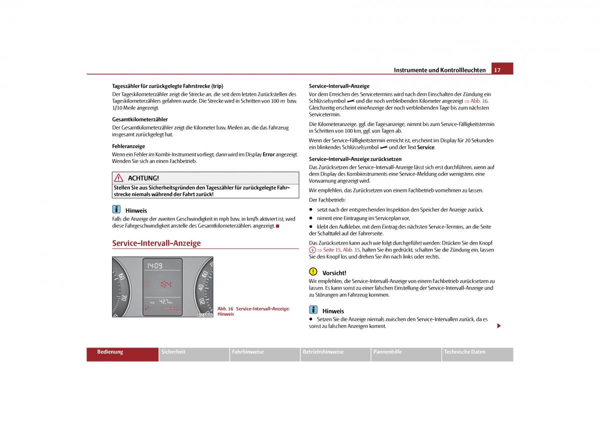 Skoda Octavia II 2 Handbuch / page 18