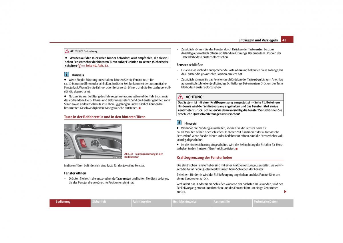 Skoda Octavia II 2 Handbuch / page 42