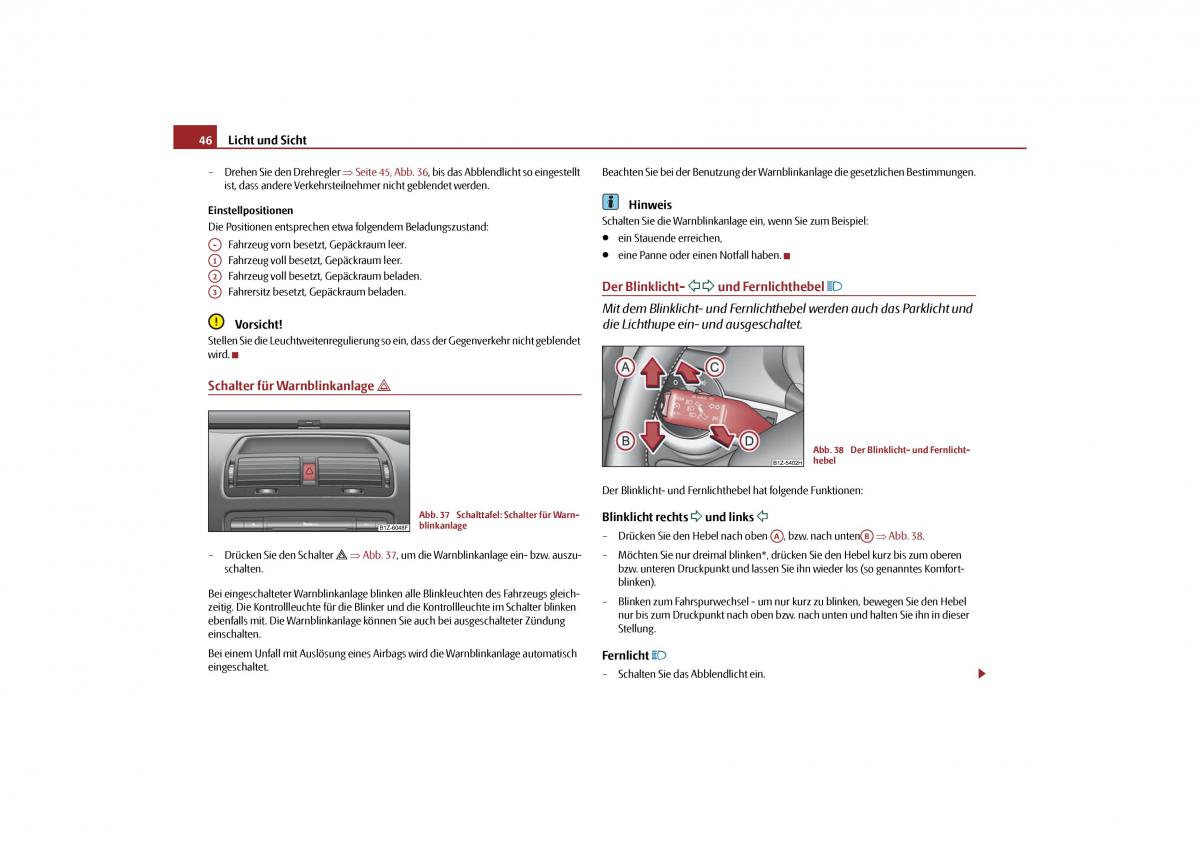 Skoda Octavia II 2 Handbuch / page 47