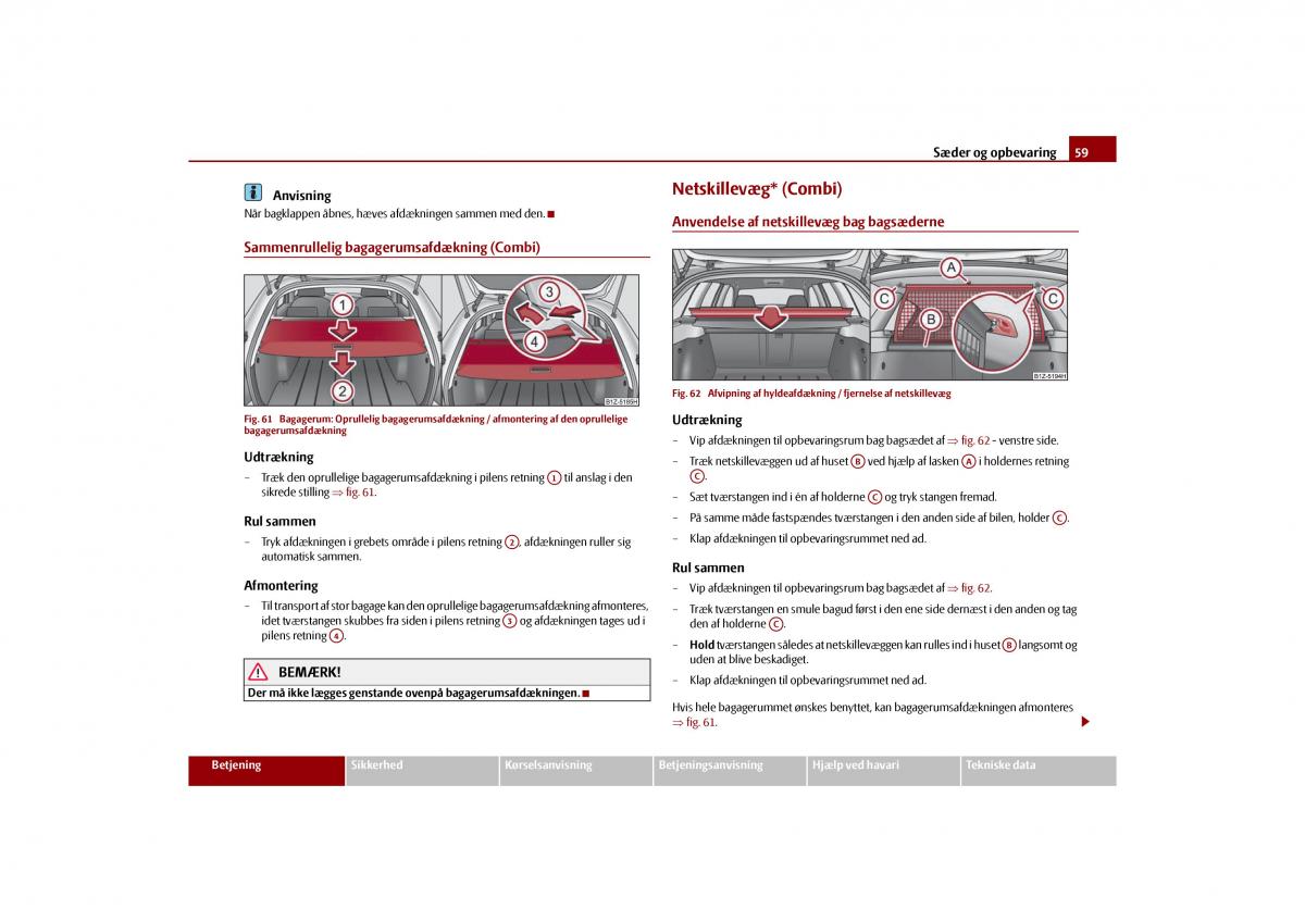 Skoda Octavia II 2 Bilens instruktionsbog / page 60