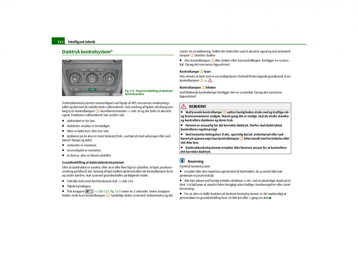 Skoda Octavia II 2 Bilens instruktionsbog / page 113