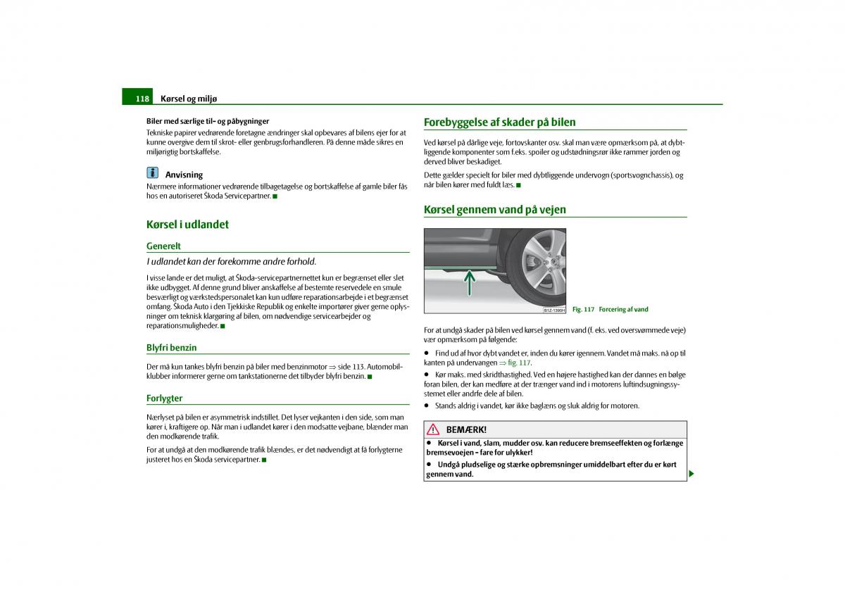 Skoda Octavia II 2 Bilens instruktionsbog / page 119