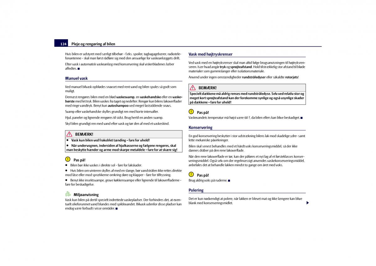 Skoda Octavia II 2 Bilens instruktionsbog / page 125