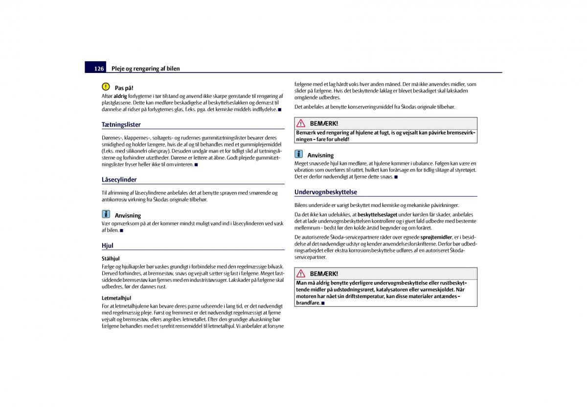 Skoda Octavia II 2 Bilens instruktionsbog / page 127