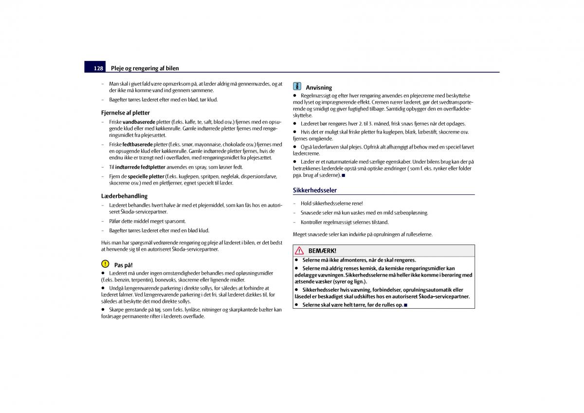 Skoda Octavia II 2 Bilens instruktionsbog / page 129