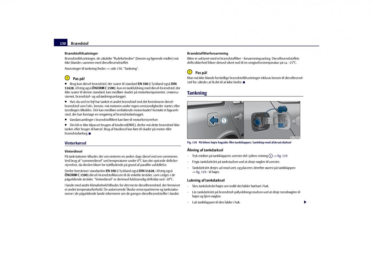 Skoda Octavia II 2 Bilens instruktionsbog / page 131