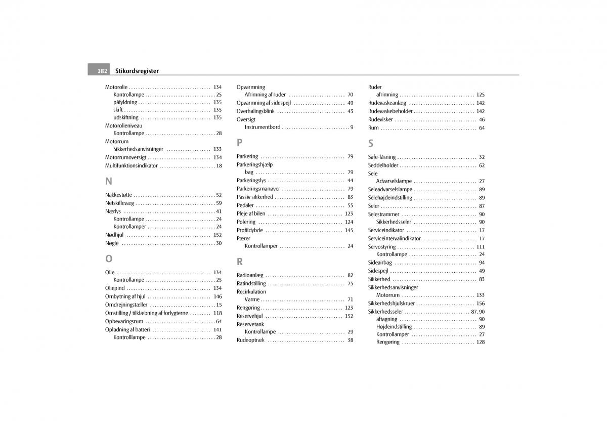 Skoda Octavia II 2 Bilens instruktionsbog / page 183