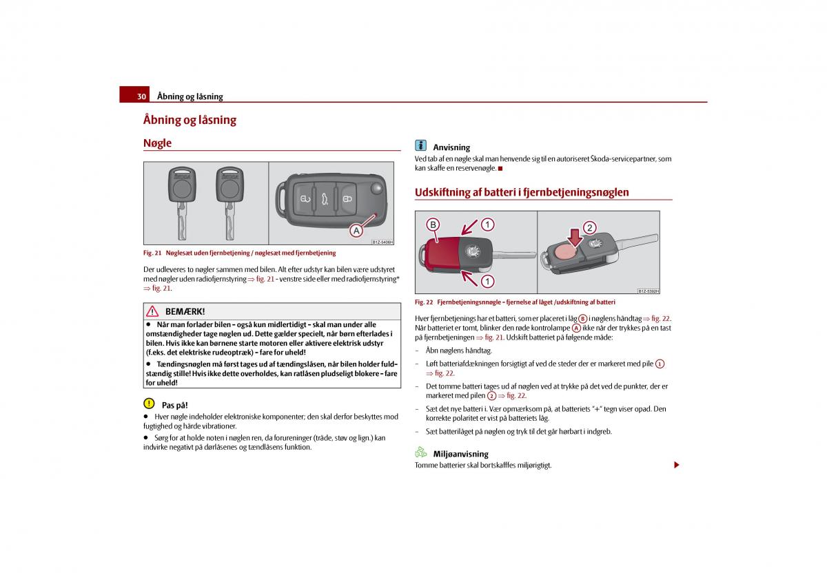 Skoda Octavia II 2 Bilens instruktionsbog / page 31