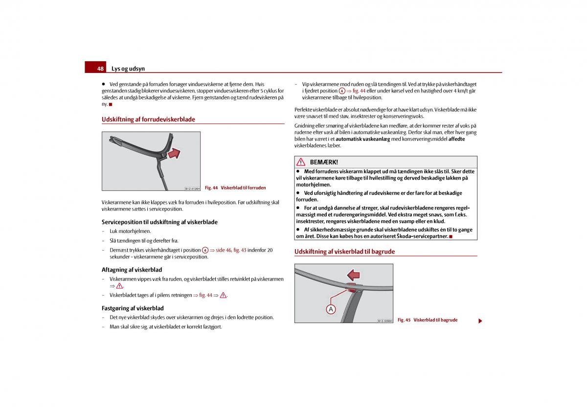 Skoda Octavia II 2 Bilens instruktionsbog / page 49