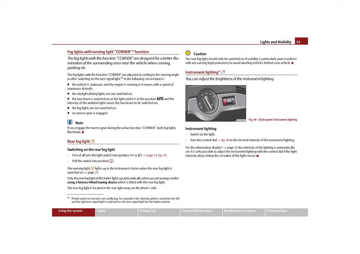 Skoda Octavia II 2 owners manual / page 56