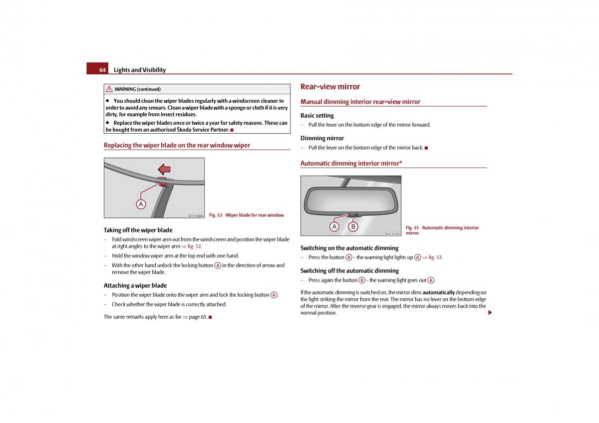 Skoda Octavia II 2 owners manual / page 65