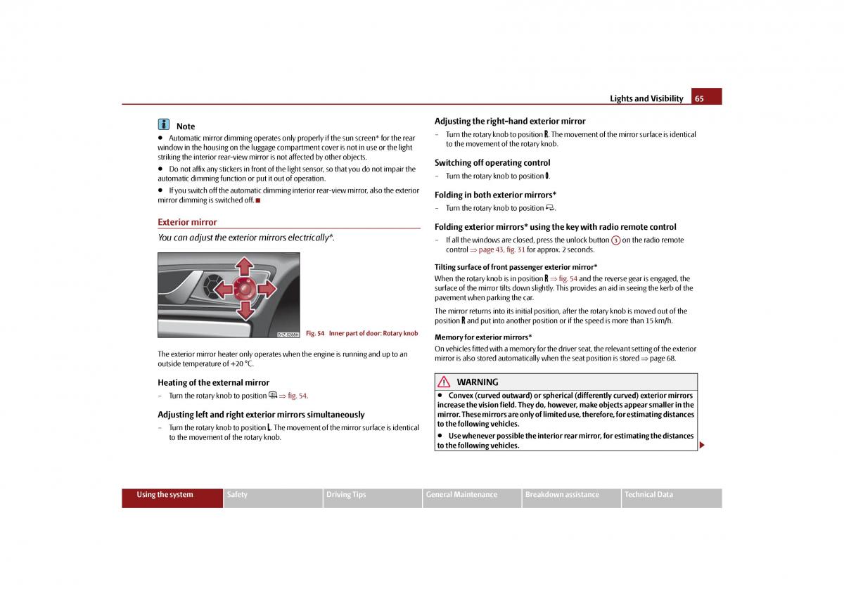 Skoda Octavia II 2 owners manual / page 66