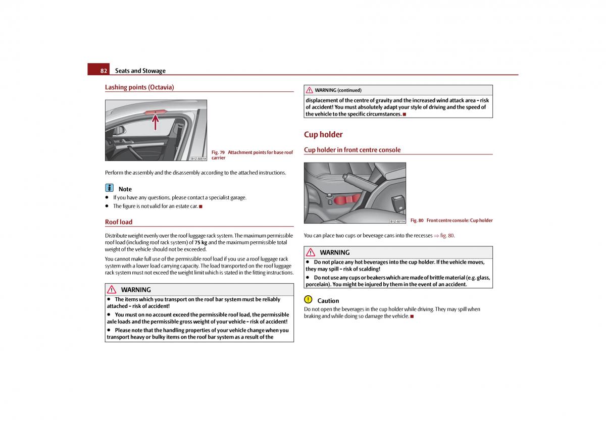 Skoda Octavia II 2 owners manual / page 83