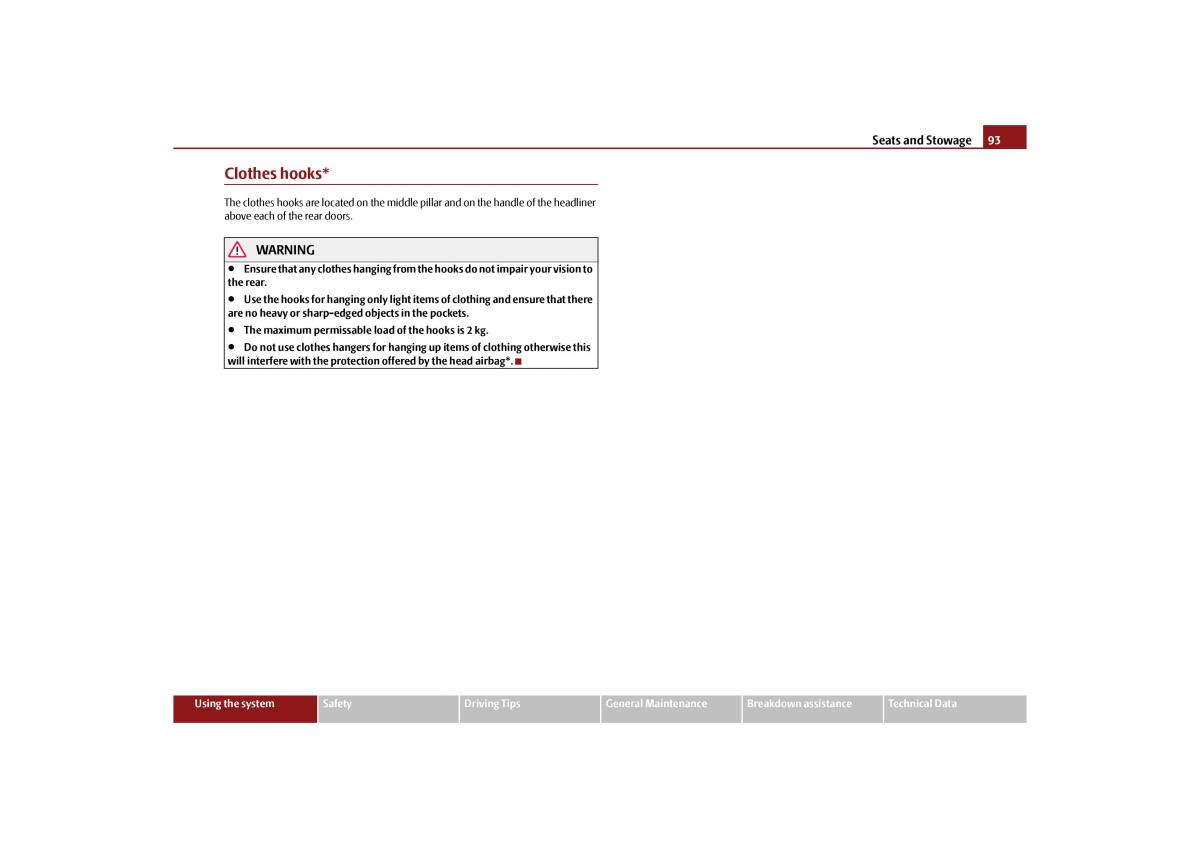 Skoda Octavia II 2 owners manual / page 94