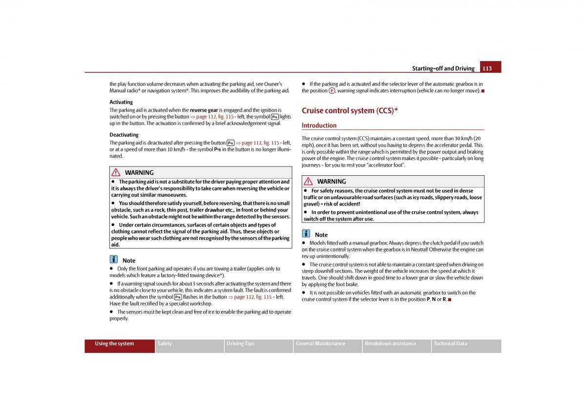 Skoda Octavia II 2 owners manual / page 114