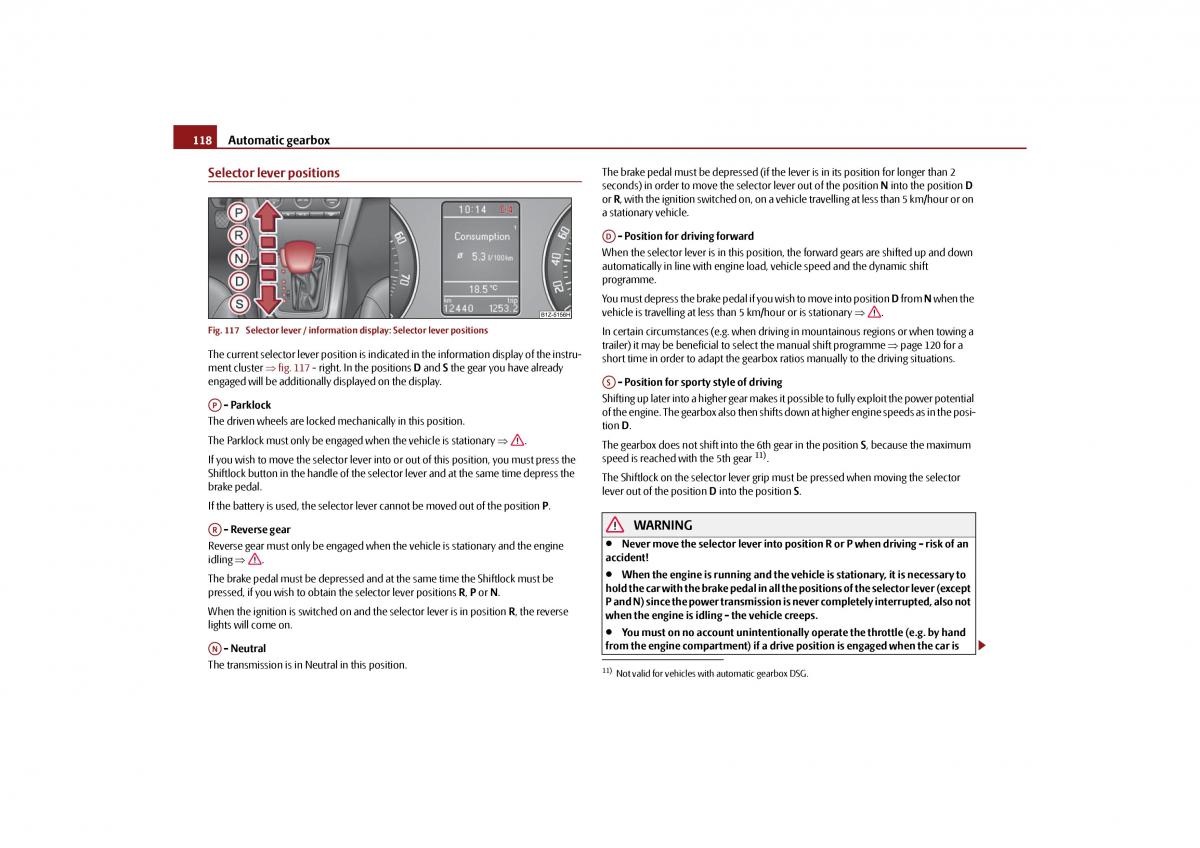 Skoda Octavia II 2 owners manual / page 119