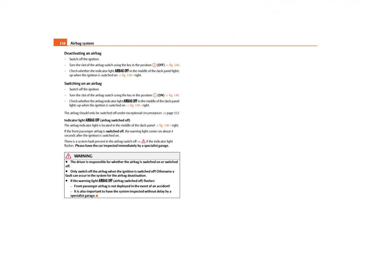 Skoda Octavia II 2 owners manual / page 159