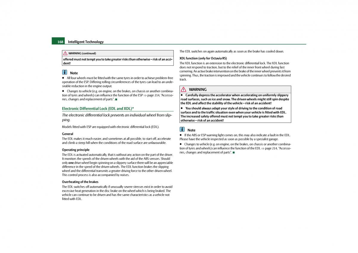 Skoda Octavia II 2 owners manual / page 169