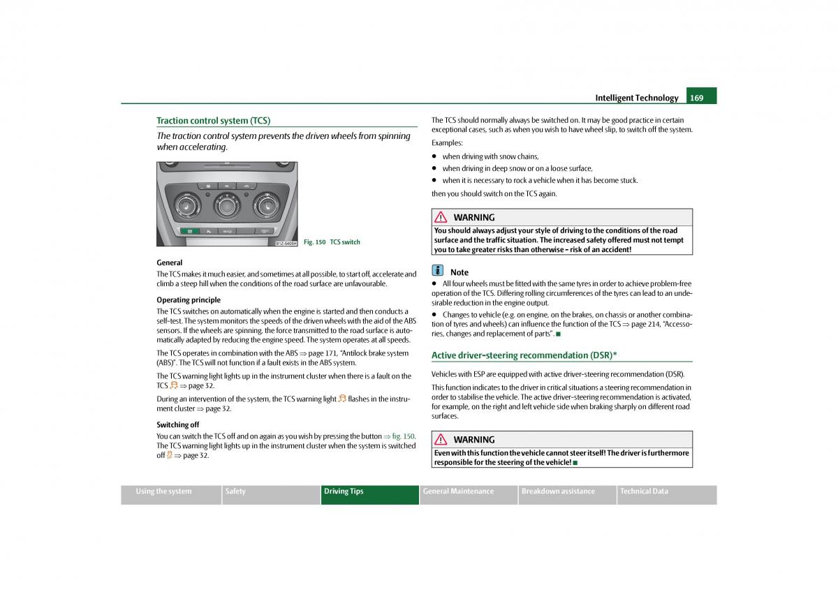 Skoda Octavia II 2 owners manual / page 170