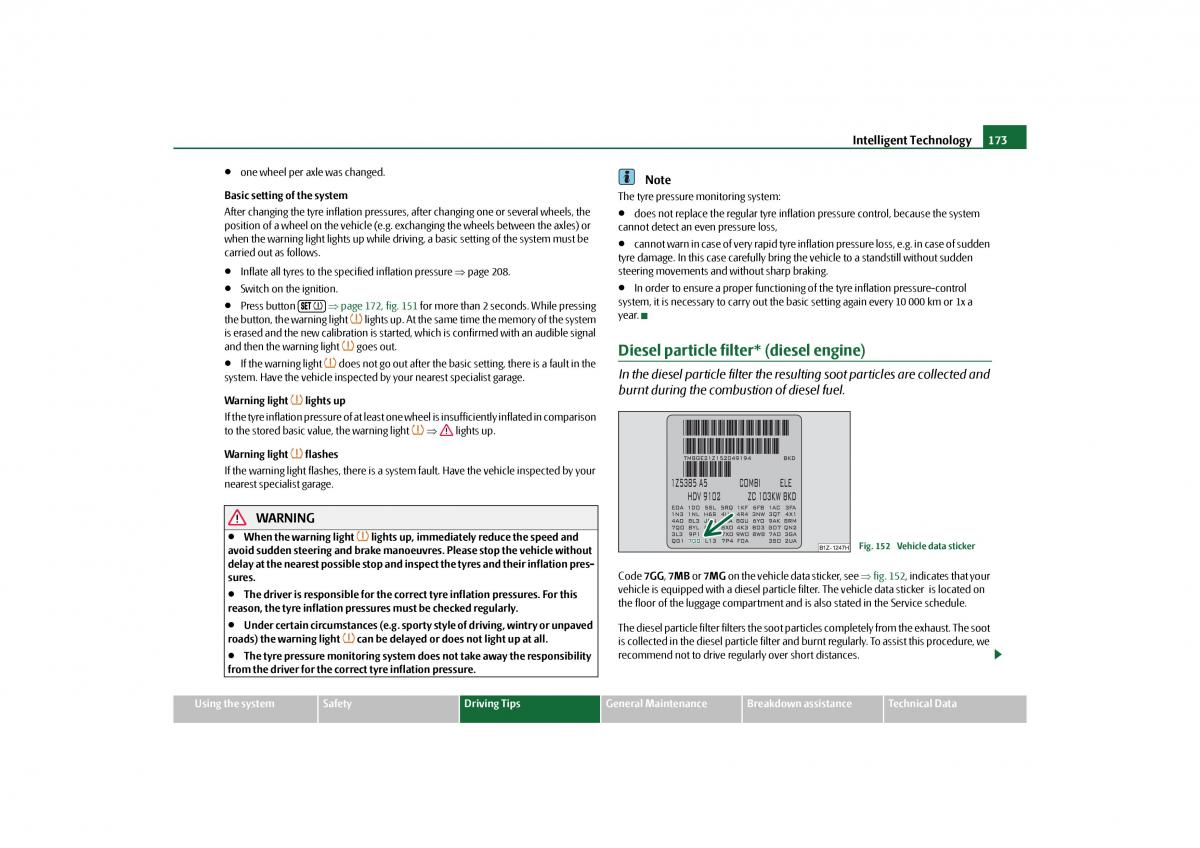 Skoda Octavia II 2 owners manual / page 174