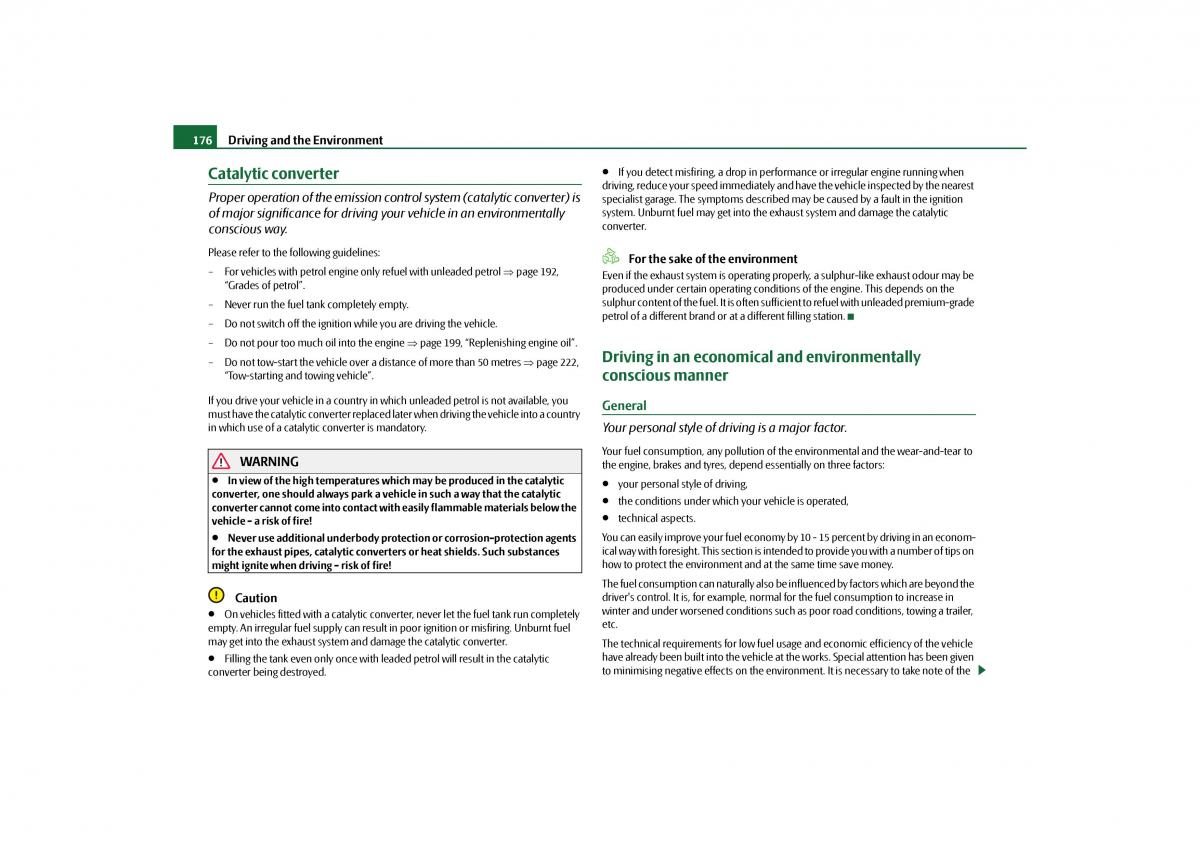 Skoda Octavia II 2 owners manual / page 177