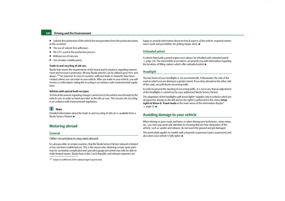 Skoda Octavia II 2 owners manual / page 181