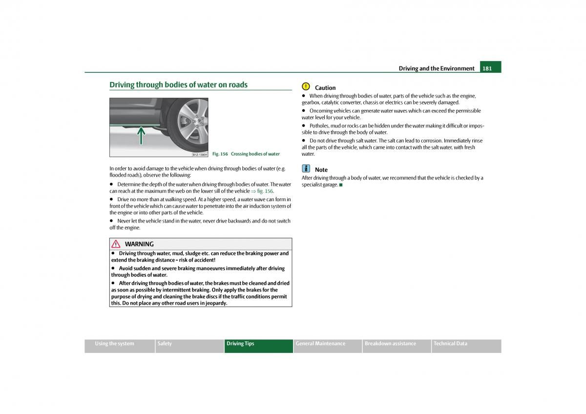 Skoda Octavia II 2 owners manual / page 182