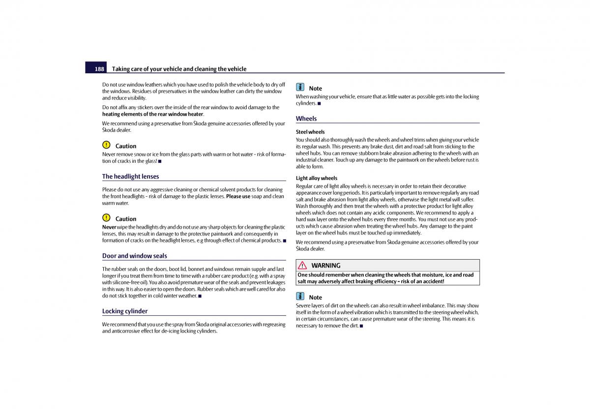 Skoda Octavia II 2 owners manual / page 189