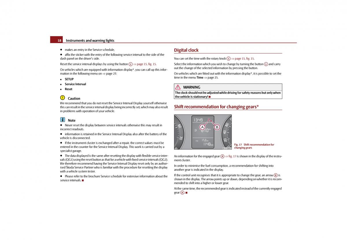 Skoda Octavia II 2 owners manual / page 19