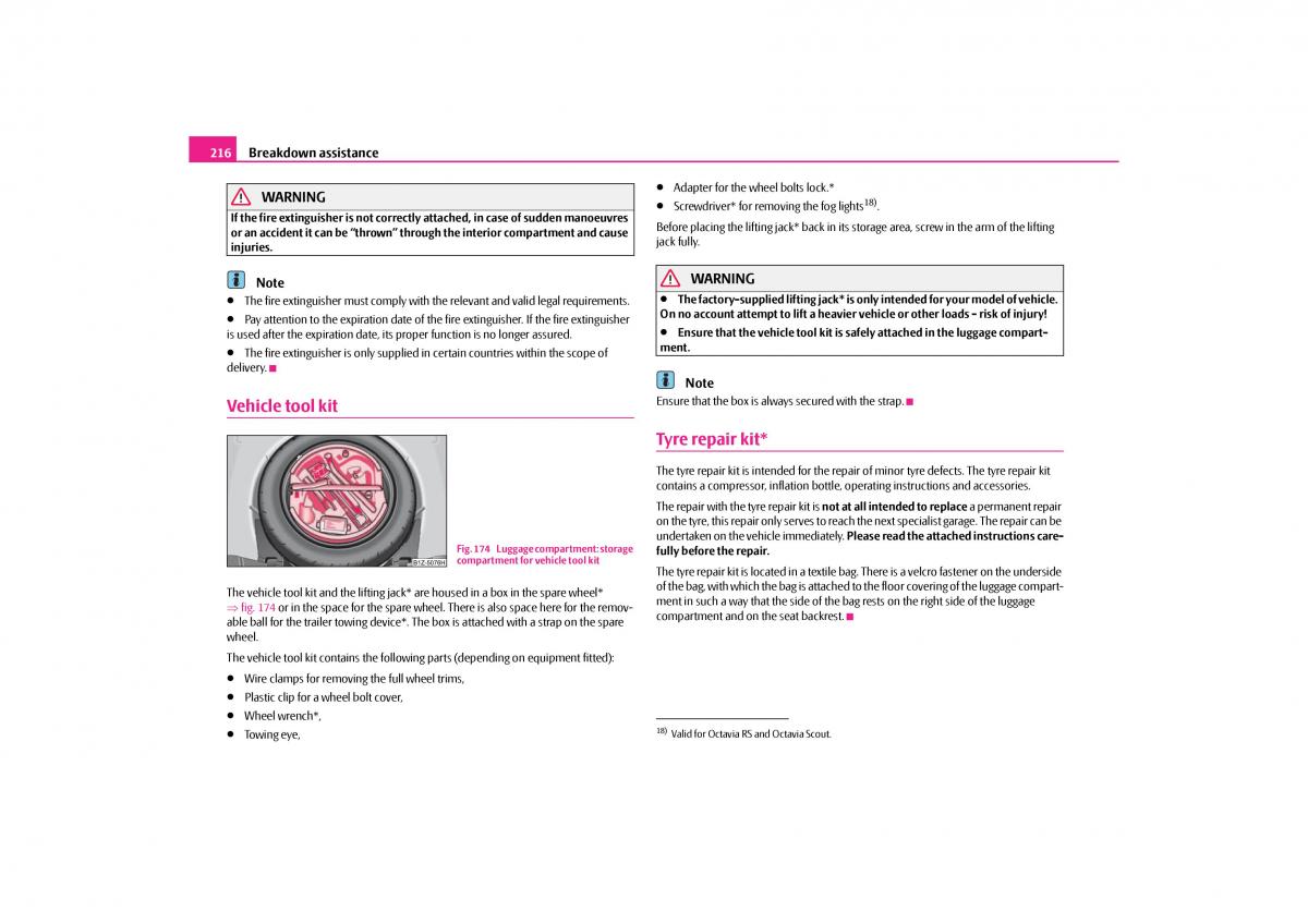 Skoda Octavia II 2 owners manual / page 217