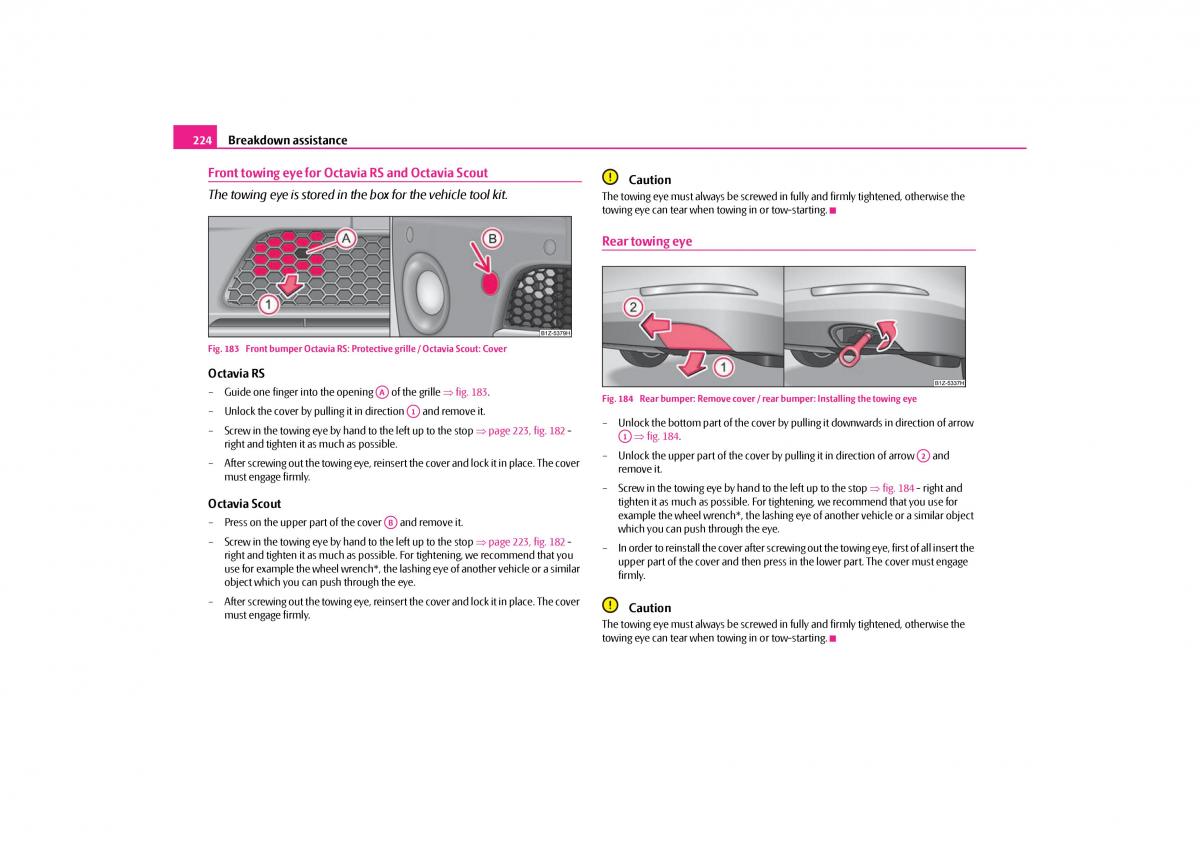 Skoda Octavia II 2 owners manual / page 225