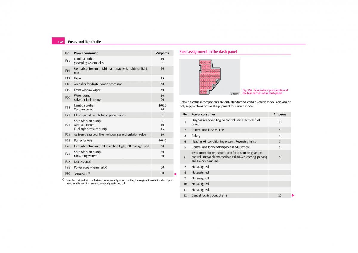 Skoda Octavia II 2 owners manual / page 229