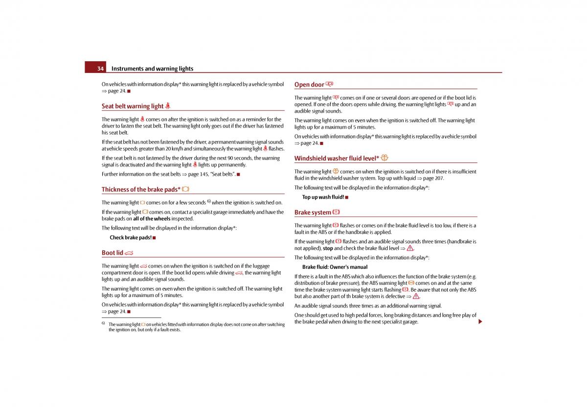 Skoda Octavia II 2 owners manual / page 35
