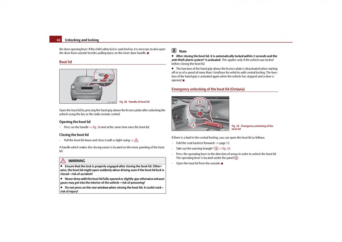 Skoda Octavia II 2 owners manual / page 43