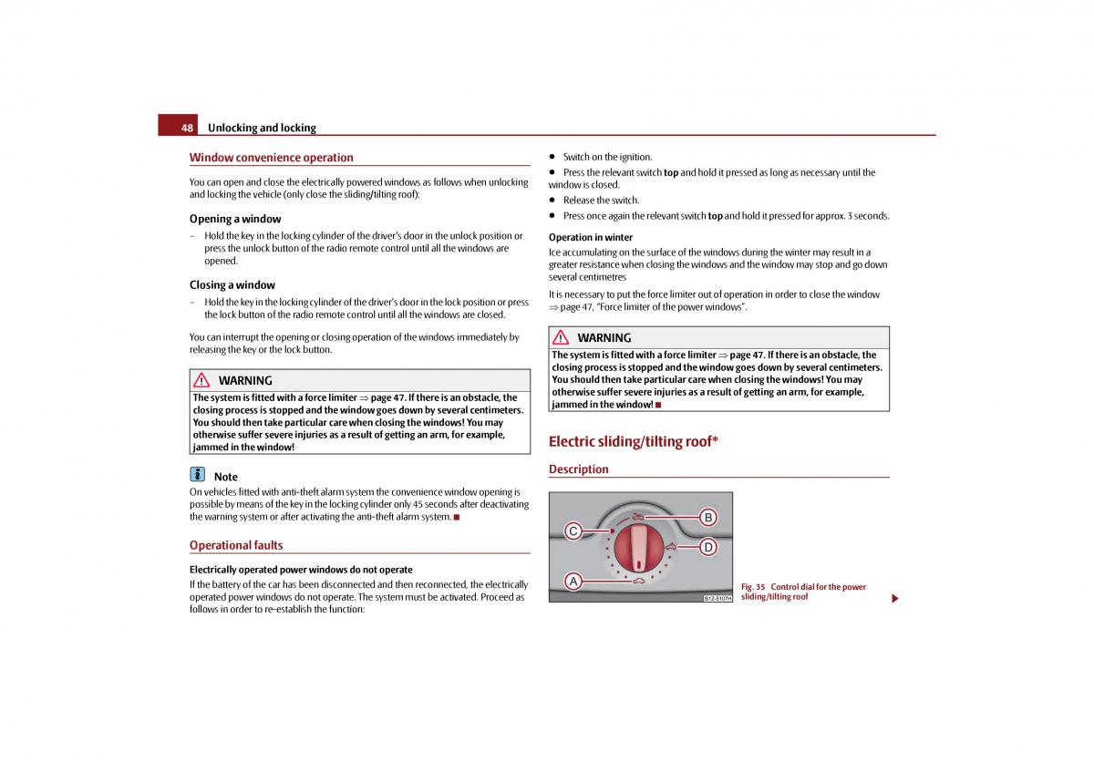 Skoda Octavia II 2 owners manual / page 49