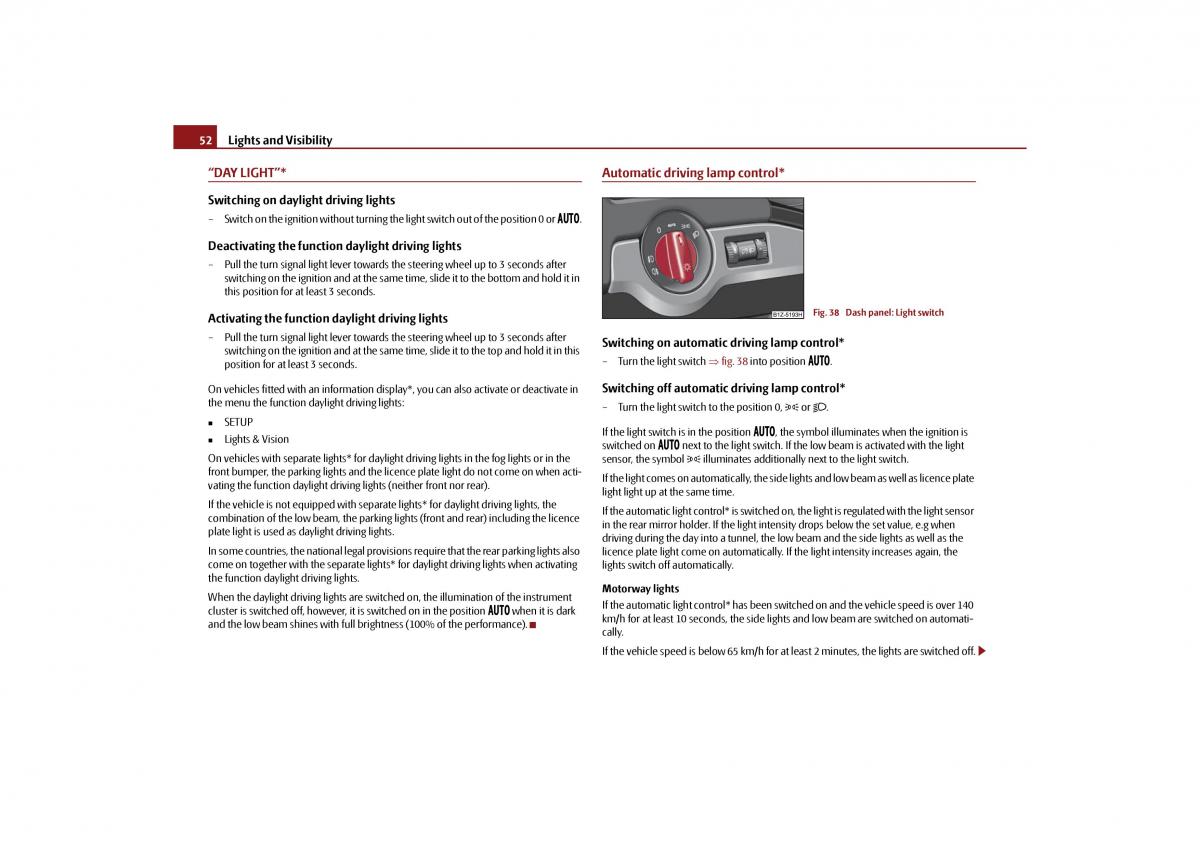 Skoda Octavia II 2 owners manual / page 53