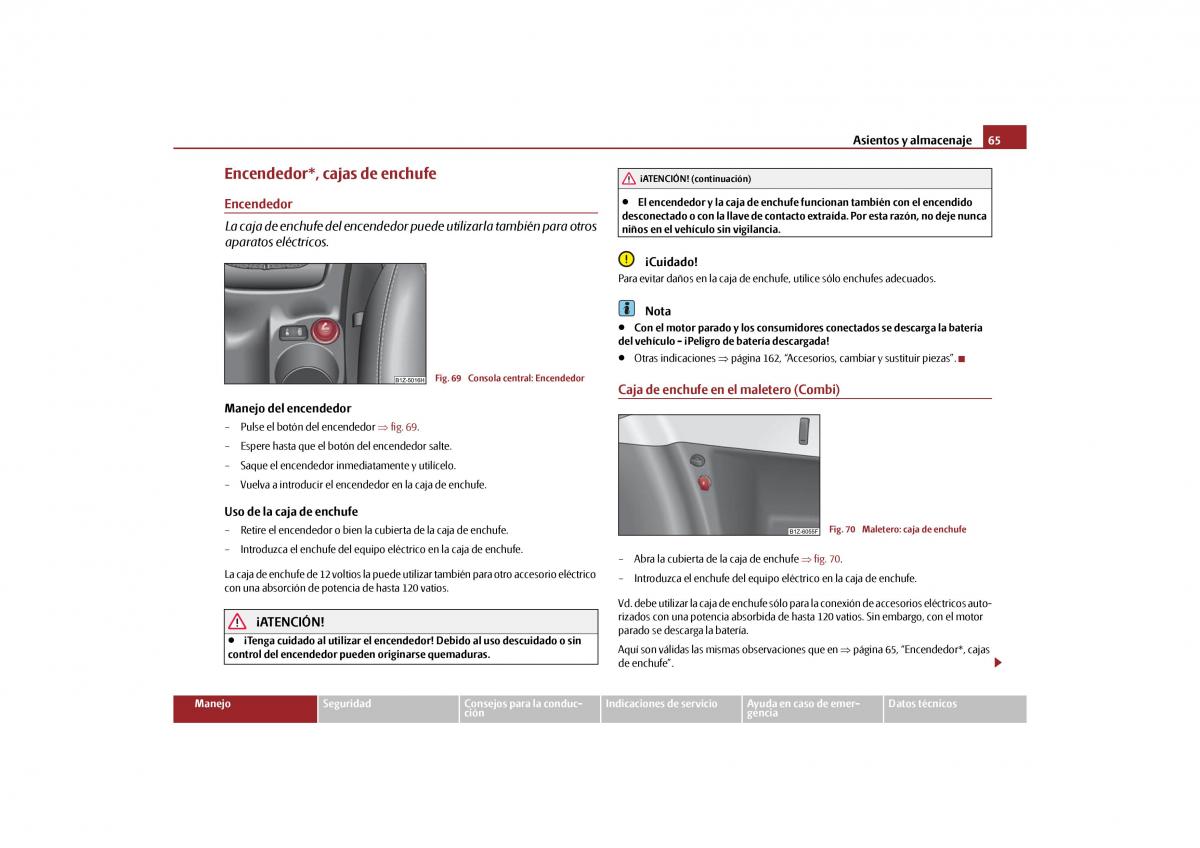 Skoda Octavia II 2 manual del propietario / page 66