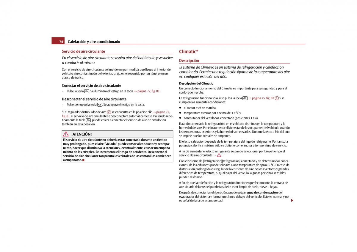 Skoda Octavia II 2 manual del propietario / page 75