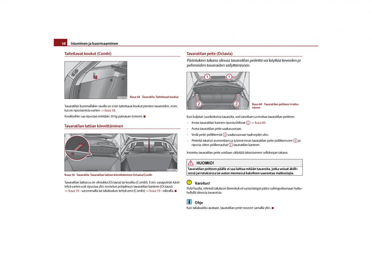 Skoda Octavia II 2 omistajan kasikirja / page 59