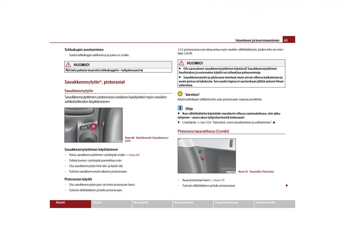 Skoda Octavia II 2 omistajan kasikirja / page 64