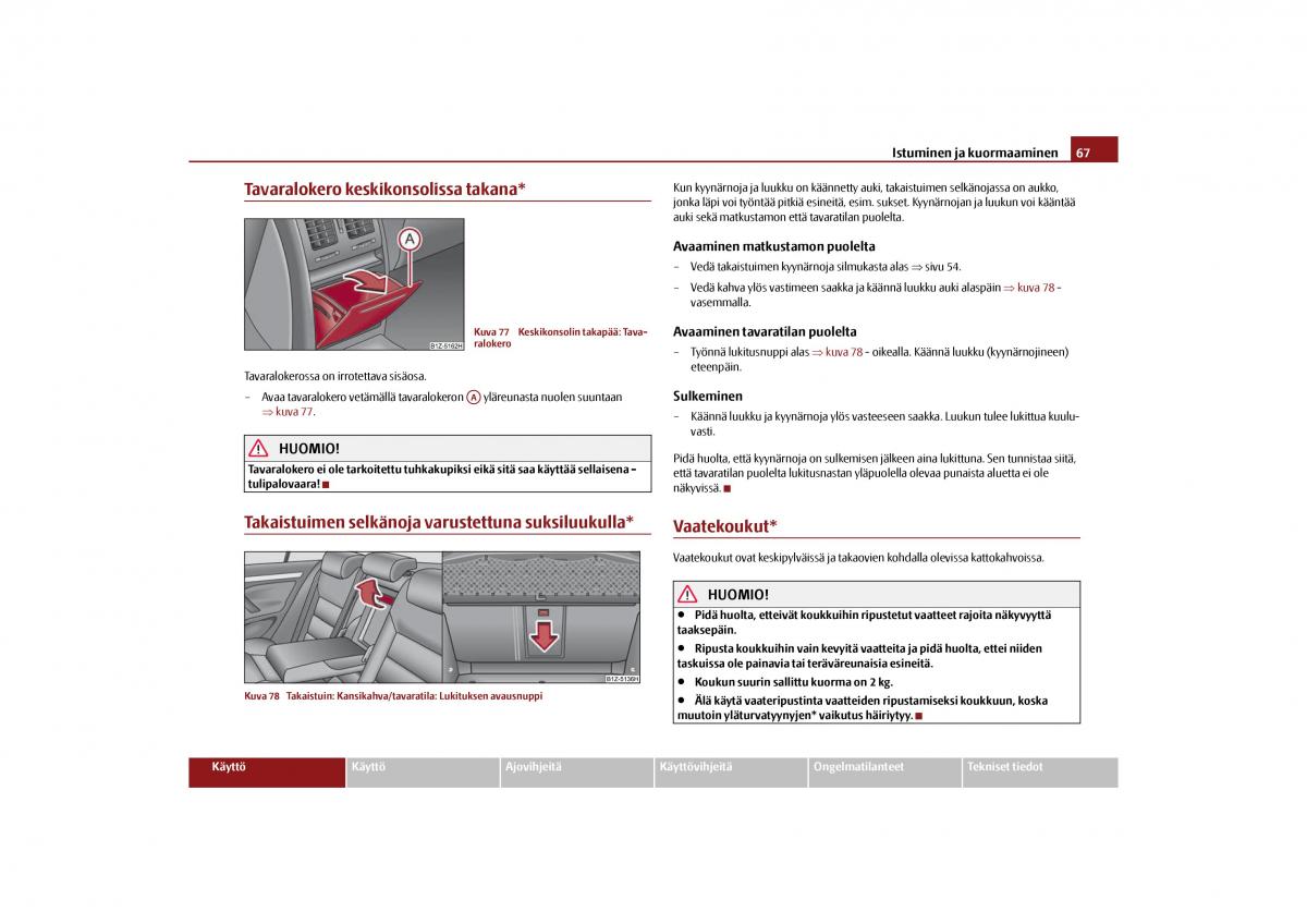 Skoda Octavia II 2 omistajan kasikirja / page 68