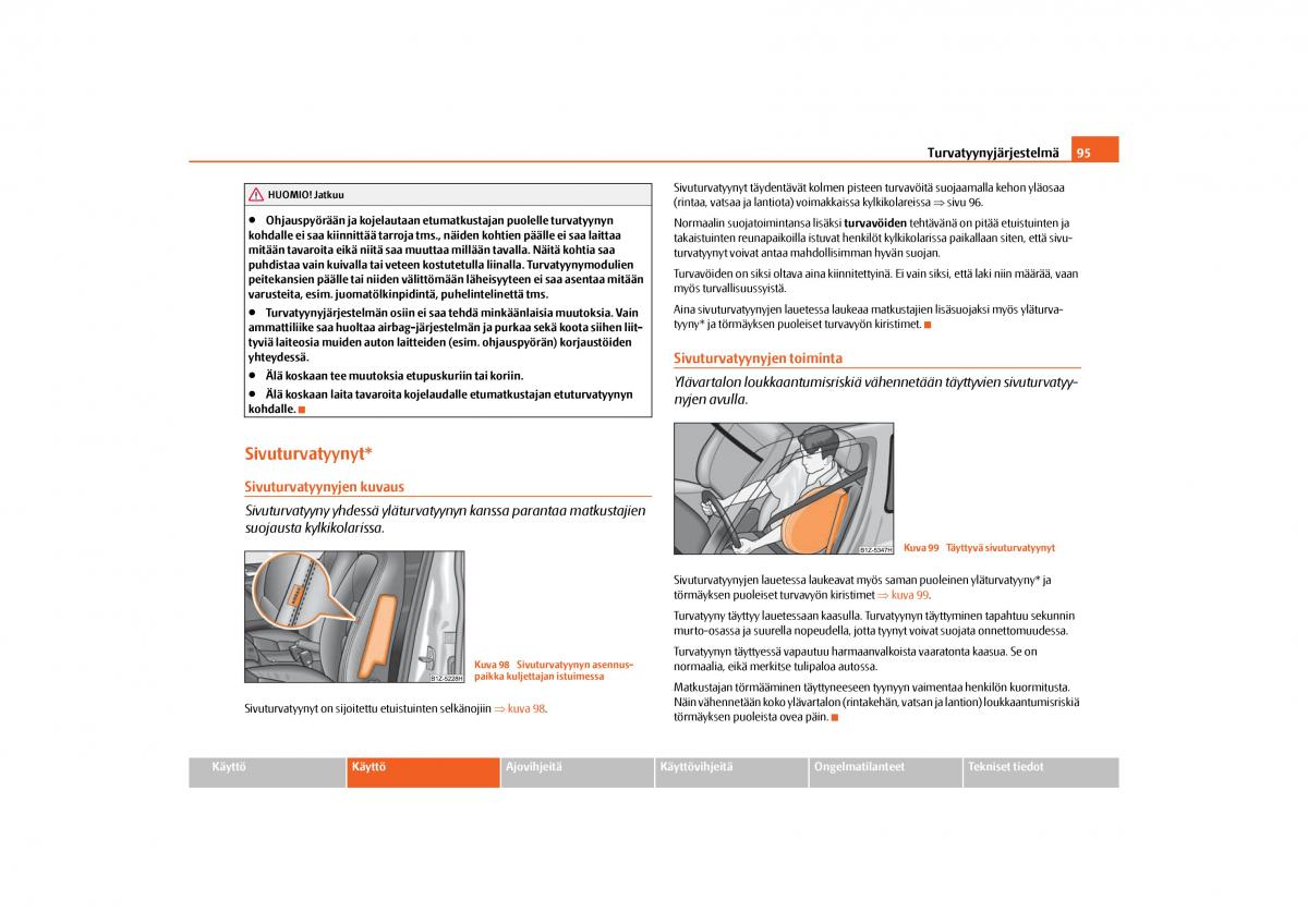 Skoda Octavia II 2 omistajan kasikirja / page 96