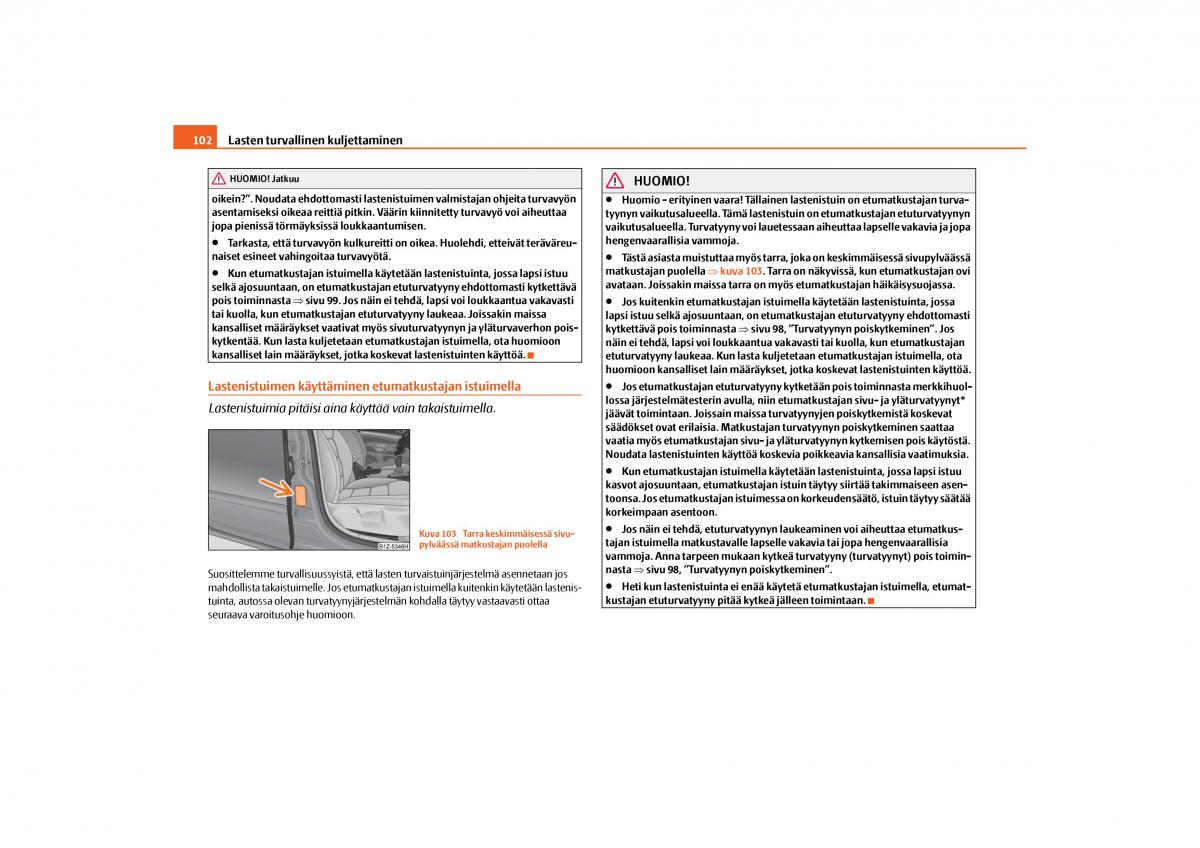 Skoda Octavia II 2 omistajan kasikirja / page 103