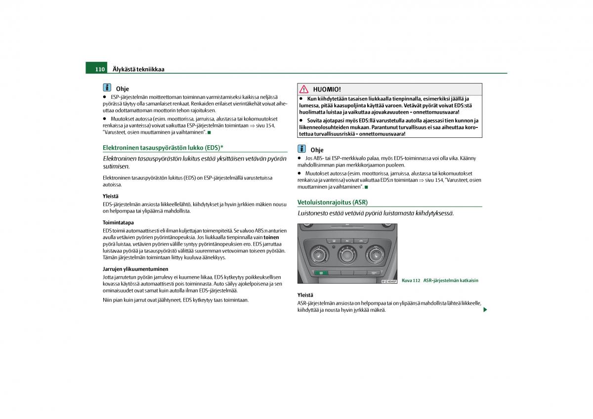 Skoda Octavia II 2 omistajan kasikirja / page 111