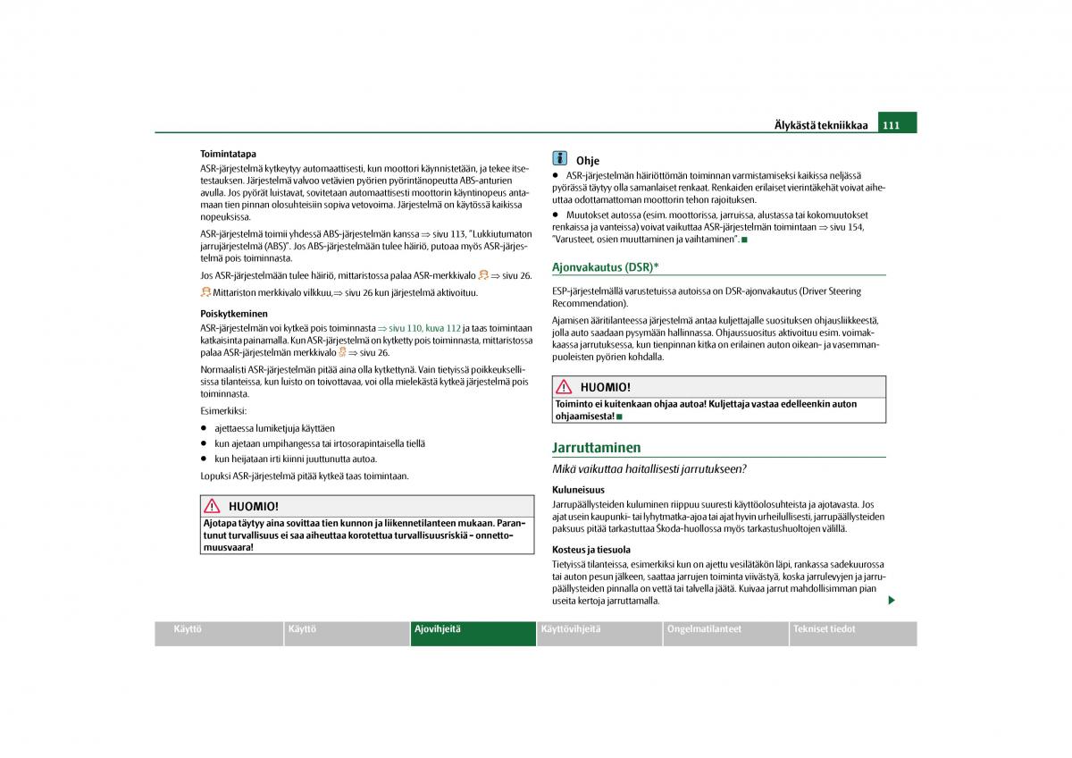 Skoda Octavia II 2 omistajan kasikirja / page 112